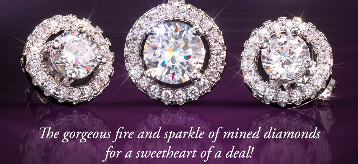 The gorgeous fire and sparkle of mined diamonds for a sweetheart of a deal!