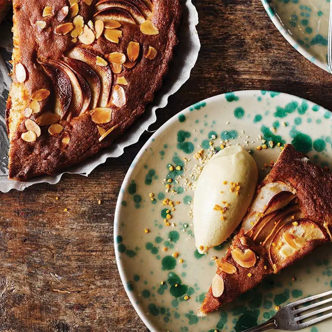 Pear Cake with Honey and Spelt