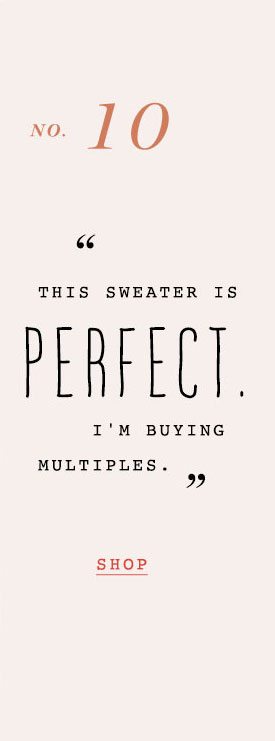 Shop sweaters.