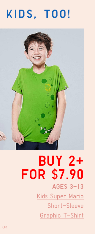 BODY14 - BOYS SUPER MARIO SHORT-SLEEVE GRAPHIC T-SHIRTS