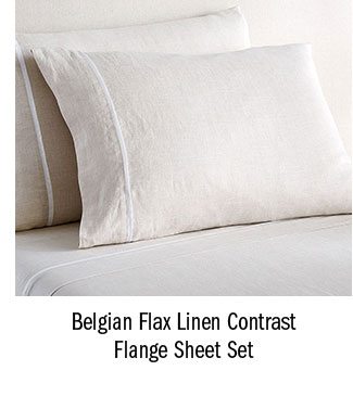 Belgian Flax Linen Contrast Flange Sheet Set
