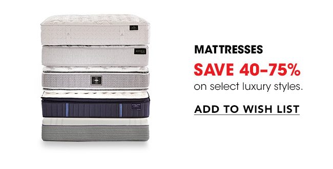 Mattresses Save 40-75%