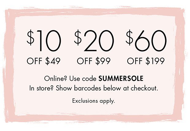 Online? Use code SUMMERSOLE