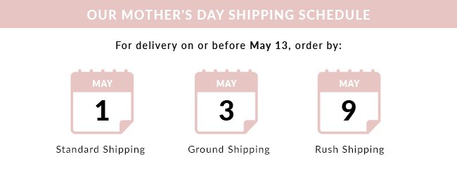 Mothers Day Shipping Schedule