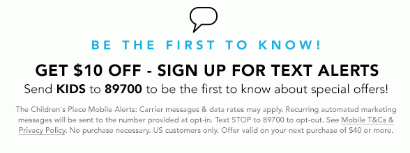 Get $10 Off - Sign Up For Text Alerts