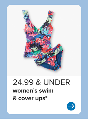 A floral two piece swimsuit. 24.99 and under women's swim and cover ups.