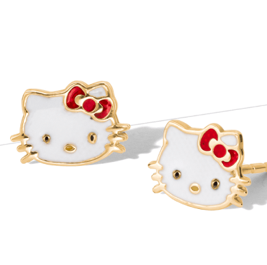 Children's Hello Kitty Enamel Stud Earrings