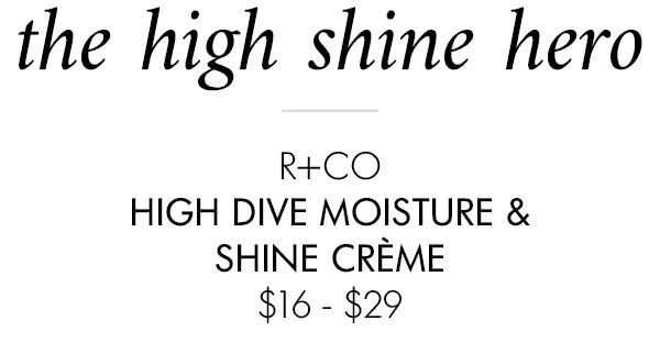 The high shine hero R+CO HIGH DIVE MOISTURE & SHINE CRÈME $16 - $29