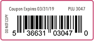 Coupon Barcode PLU 3047