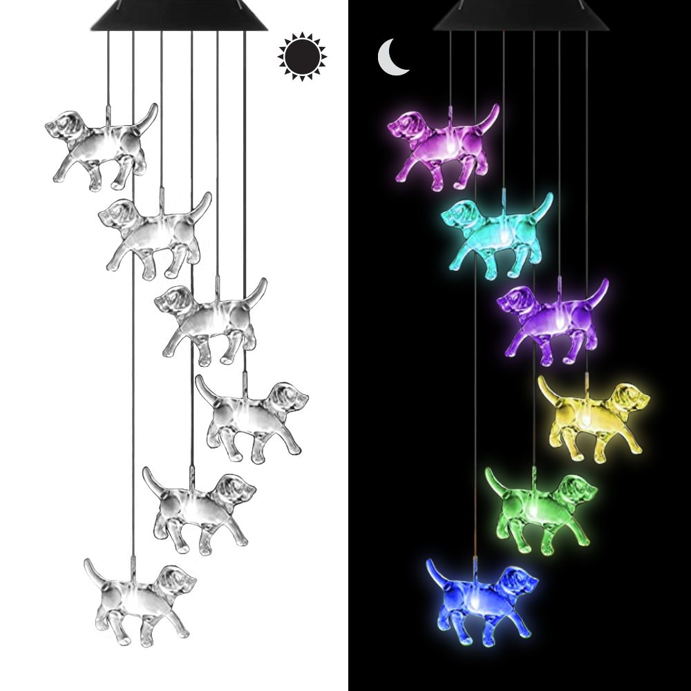 Image of For the Love of Dogs Color Changing Solar Light Chime- Deal 25% OFF!