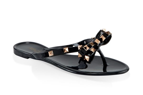 Studded Bow Jelly Flip Flops