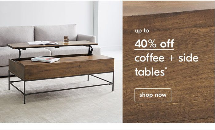 up to 40% off coffee + side tables