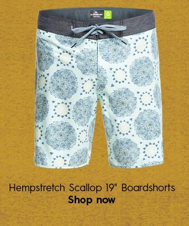 Hempstretch Scallop 19" Boardshorts 