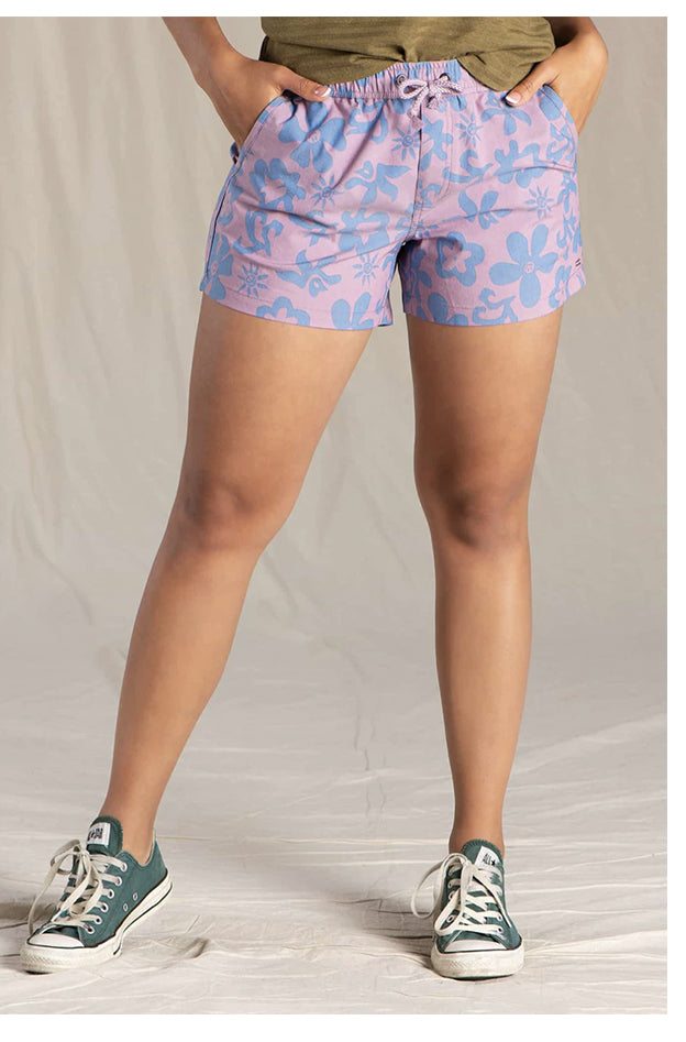 Women's Boundless Shorts in Faded Lilac Aloha Print