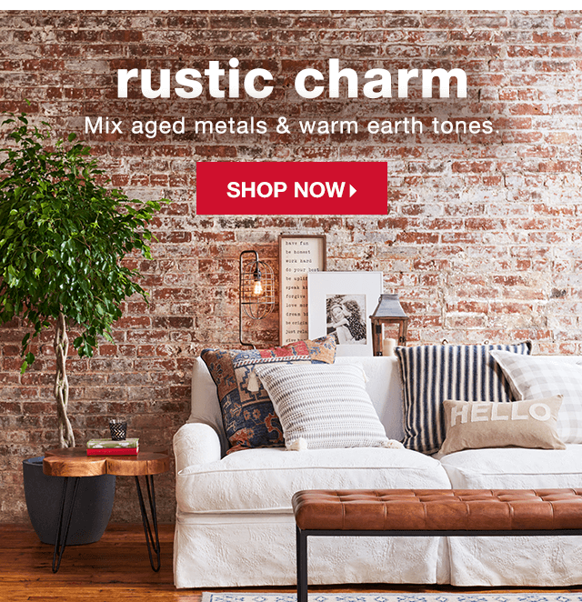 Rustic Charm: Mix aged metals & warm earth tones. - Shop Now