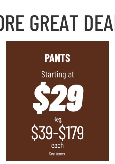 Pants Starting at $29