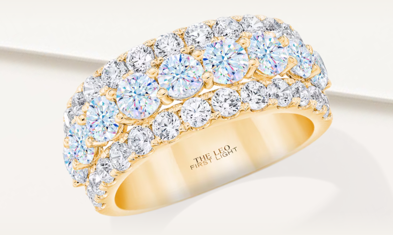 THE LEO First Light Diamond Anniversary Ring 3 ct tw Round-cut 14K Yellow Gold