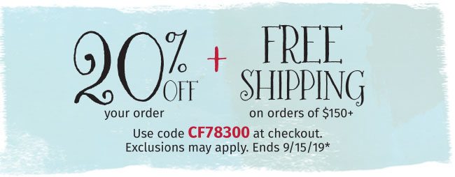 Shop With Chasing Fireflies | Get 20% off Your Order (No Hurdle) + Free Shipping on $150+ - Use Code: CF78300*.