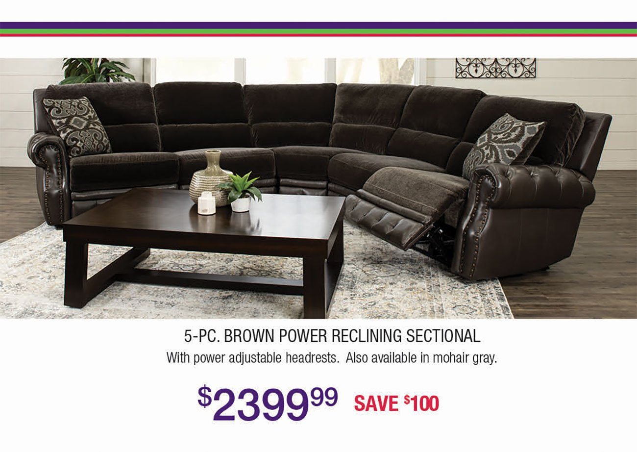 Brown-Power-Reclining-Sectional