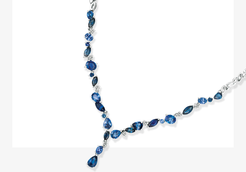 Le Vian Sapphire Necklace 1/3 ct tw Diamonds 14K Vanilla Gold