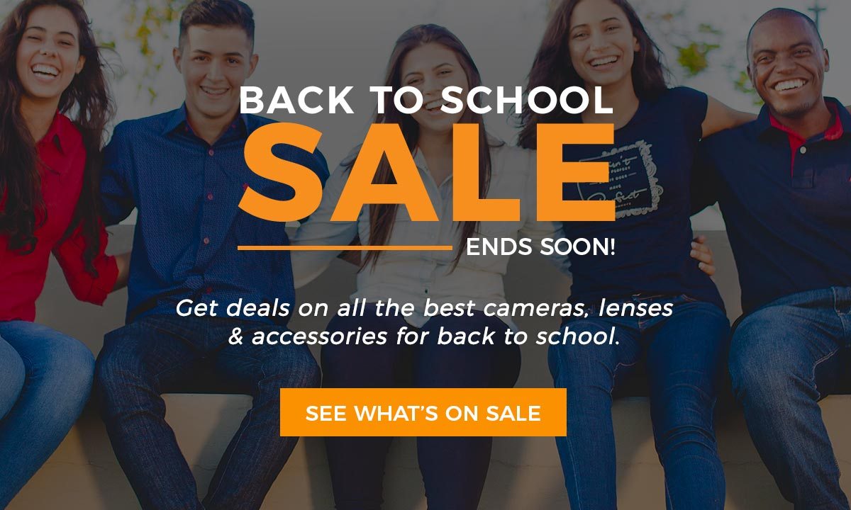 Henry's Back to School Sale - August 16-29. For a limited time only, get great deals on all the best cameras, lenses, and accessories for back to school.