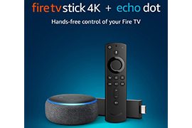 Amazon 4K Fire TV HDMI Streaming Stick + Echo Dot 3rd Generation Smart Speaker