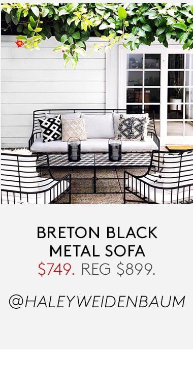 breton black metal sofa