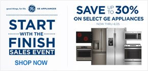 Save up to 30% on select GE Appliances