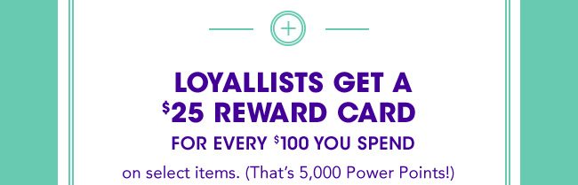 LOYALLIST GET $25 REWARD CARD