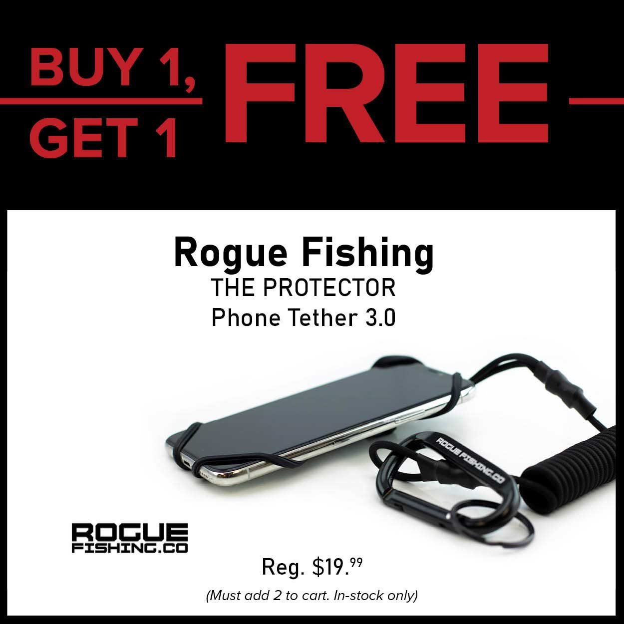 Buy One Get One Free Rogue Fishing THE PROTECTOR Phone Tether 3.0 Reg. $19.99 (In-stock only)
