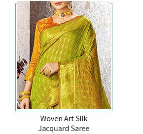 Woven Art Silk Jacquard Saree in Light Green