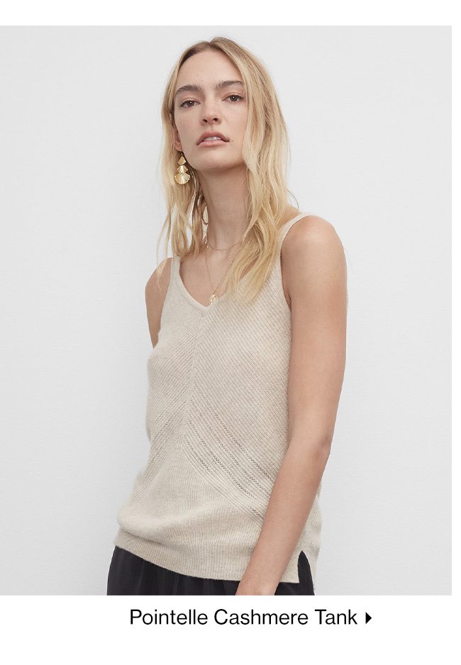 Pointelle Cashmere Tank