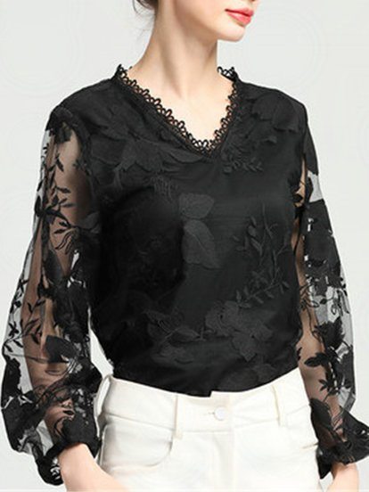 Sleeve Floral Embroidered Ele...