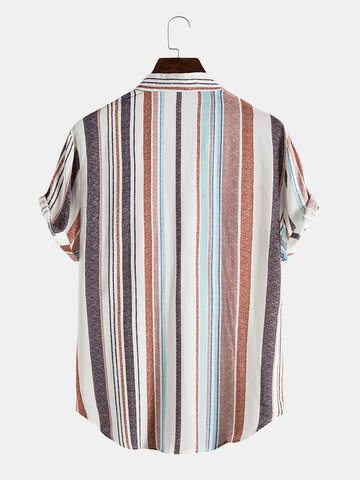 Stripe Print Preppy Shirt