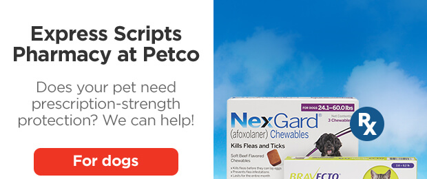 Express Scripts Pharmacy at Petco. Does your pet need prescription-strength protection? We can help! For dogs.