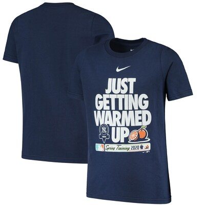 Nike New York Yankees Youth Navy 2020 Spring Training Just Getting Warmed Up T-Shirt