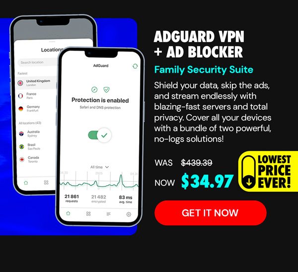 AdGuard VPN + Ad Blocker Family Security Suite