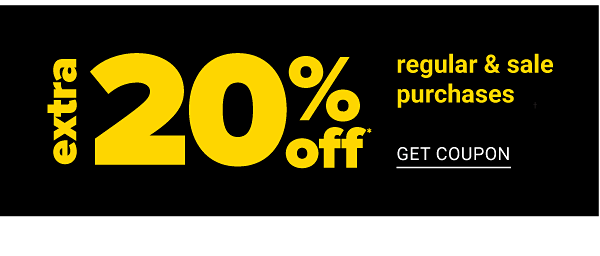 Extra 20% off Regular & Sale purchases - Get Coupon