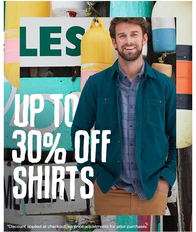 End of Season Sale - Up to 30% Off Shirts