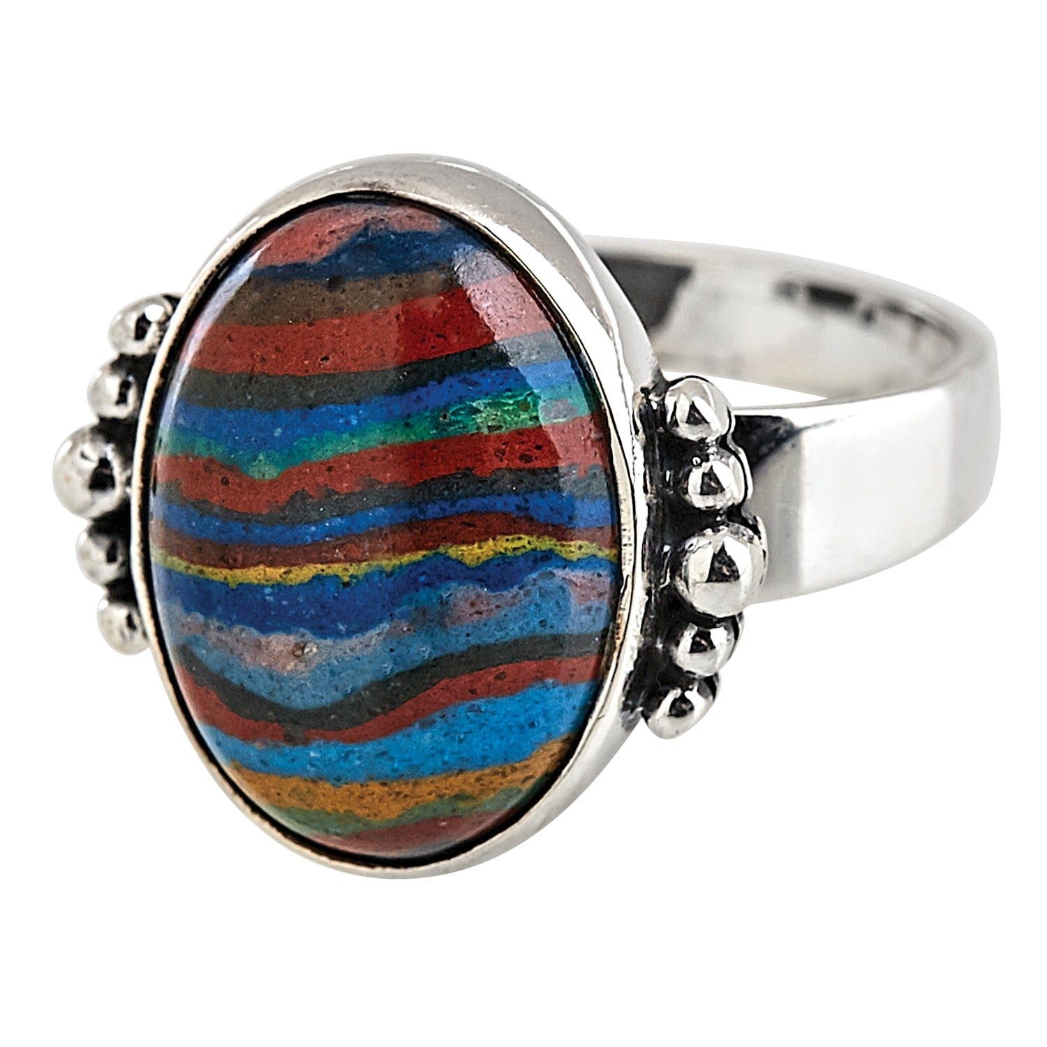 Rainbow Calsilica Ring