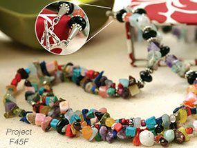 Triple-Strand Necklace with Gemstone Beads and Sterling Silver Beads
