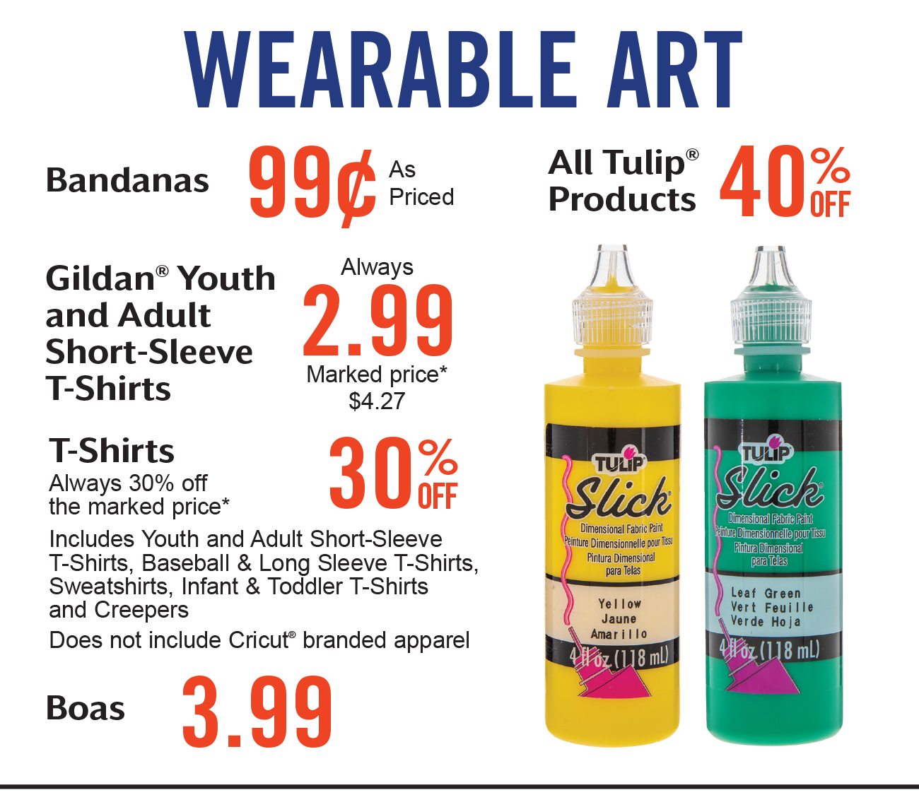 Select Categories of Wearable Art On Sale