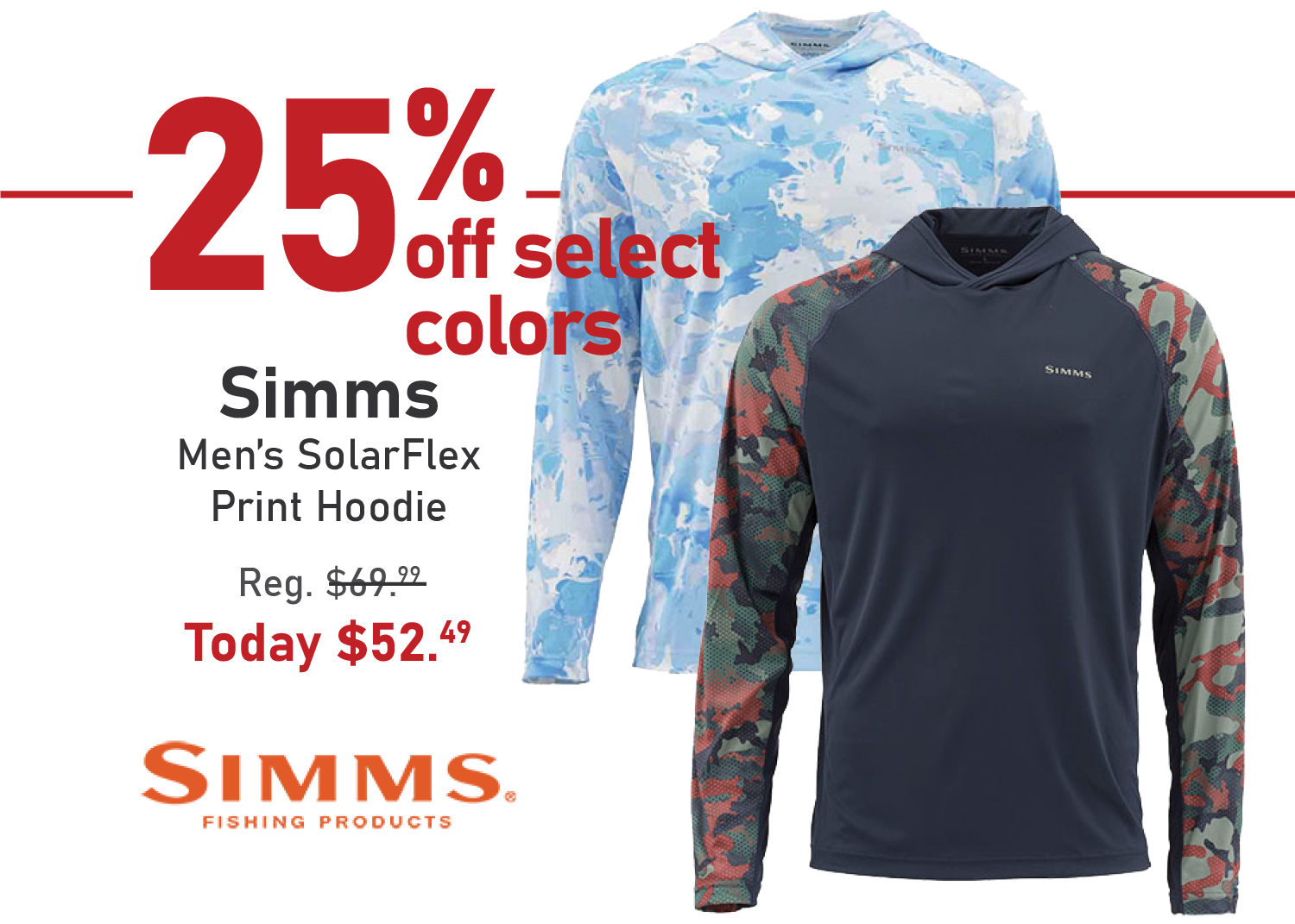 Save 25% on the Simms Men's SolarFlex Print Hoodie