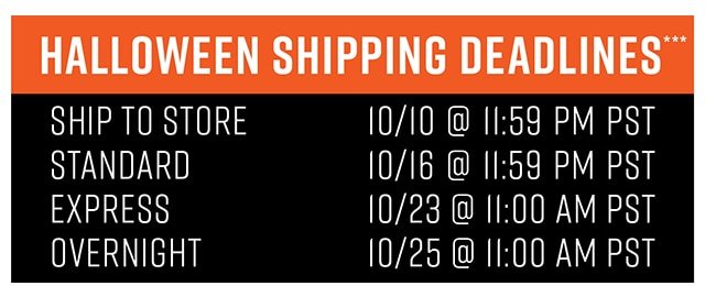 Halloween Shipping Deadlines