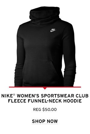 Nike Women's Sportswear Club Fleece Funnel-Neck Hoodie - Click to Shop Now