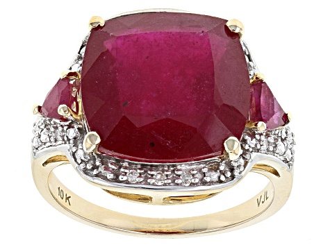Red Ruby 10k Yellow Gold Ring 7.54ctw