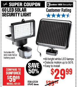 60 LED Solar Security Light
