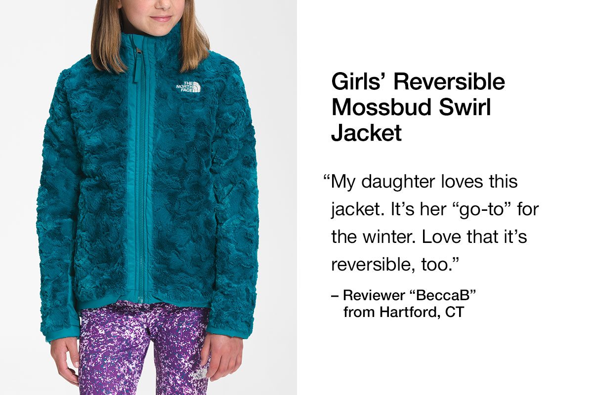 Girl's Reversible Mossbud Swirls Jacket. My daughter loves this jacket. It's her go-to for the winter. Love that it's reversible, too.