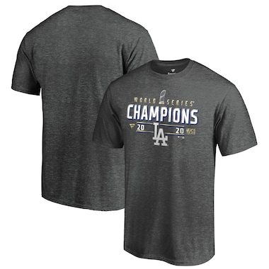 Los Angeles Dodgers Fanatics Branded 2020 World Series Champions Locker Room T-Shirt - Charcoal