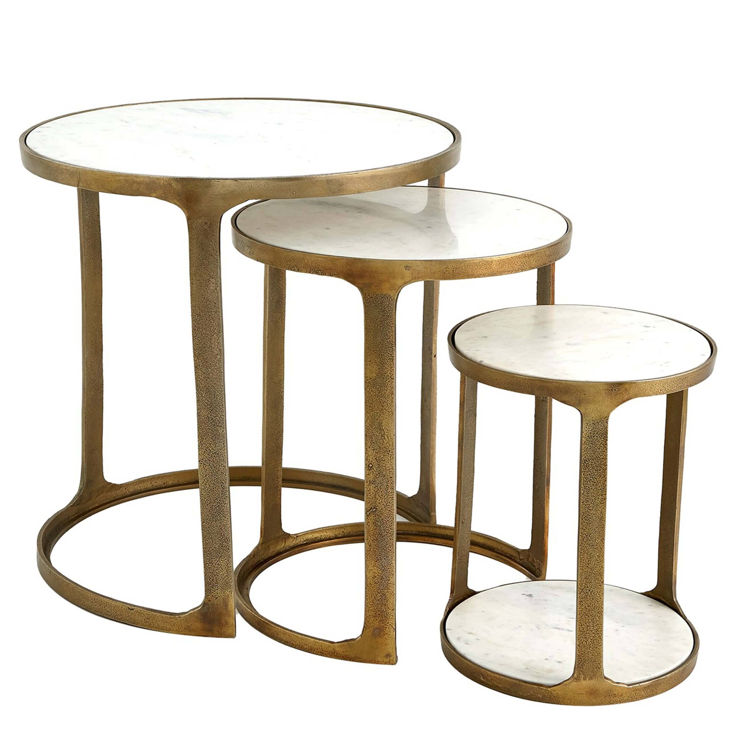 Image of Marble Top Nesting Tables, Set of 3